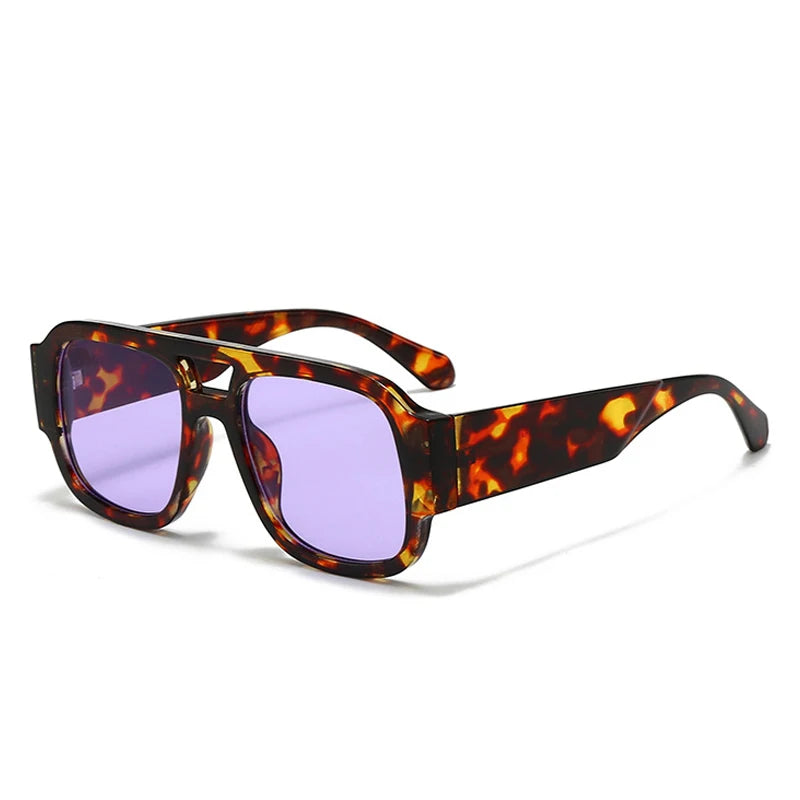 Vivra Shades | Retro Square Double Bridge Sunglasses in Bold Candy Colors | UV400