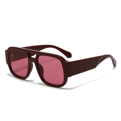 Vivra Shades | Retro Square Double Bridge Sunglasses in Bold Candy Colors | UV400