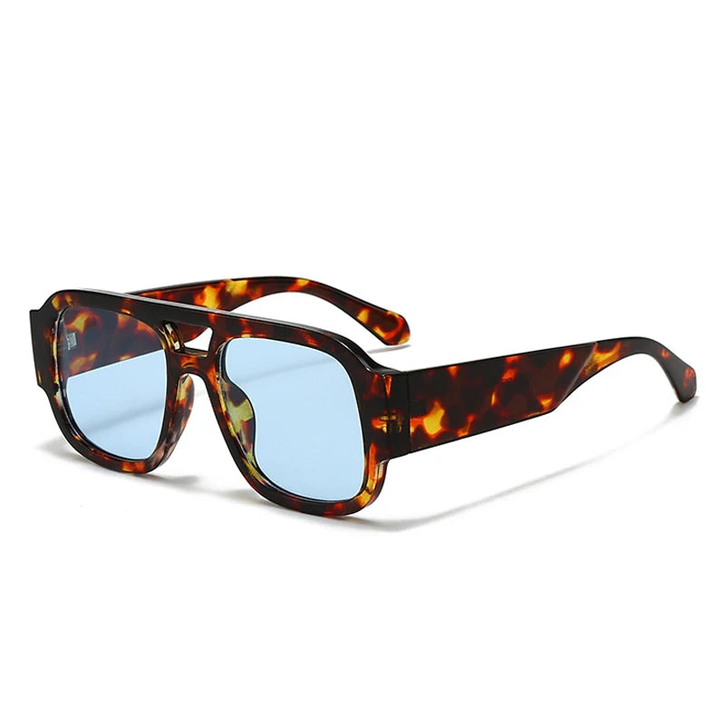 Vivra Shades | Retro Square Double Bridge Sunglasses in Bold Candy Colors | UV400