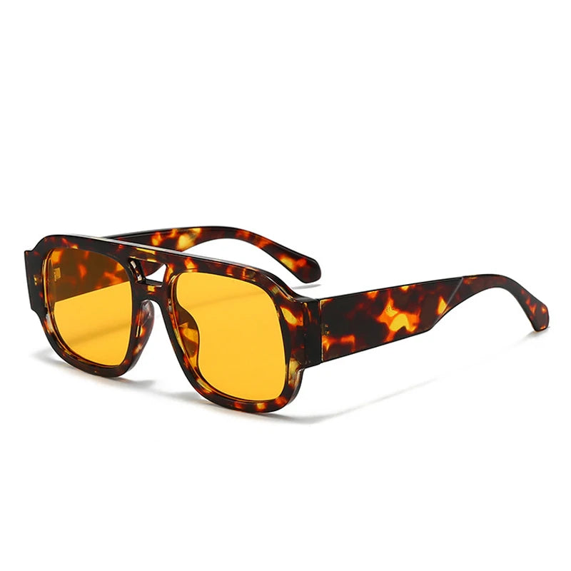 Vivra Shades | Retro Square Double Bridge Sunglasses in Bold Candy Colors | UV400