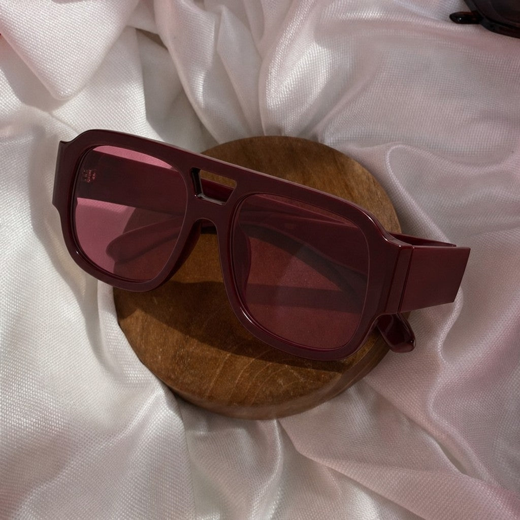 Vivra Shades | Retro Square Double Bridge Sunglasses in Bold Candy Colors | UV400