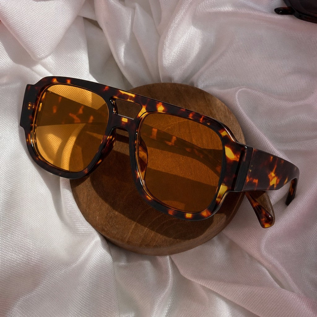 Vivra Shades | Retro Square Double Bridge Sunglasses in Bold Candy Colors | UV400
